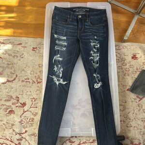 American Eagle Outfitters Women's Distressed Blue Jeans
